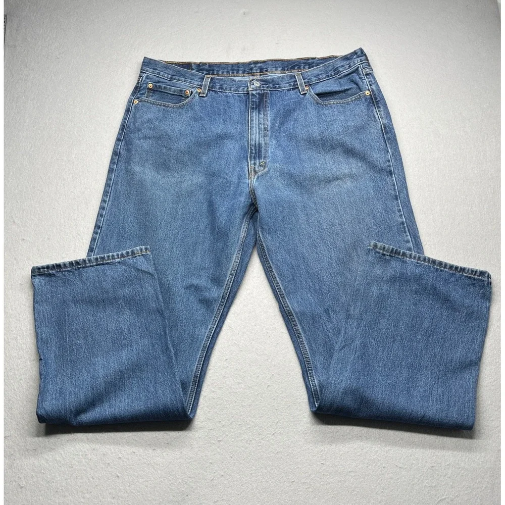 Levi's 505 Regular Fit Jeans Blue 44x34‎ Vintage 90s Y2K Denim Straight Leg